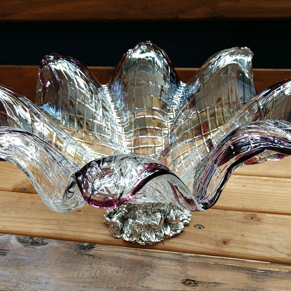 VTG Murano ( Vetro Eseguito) iridescent handblown glass bowl